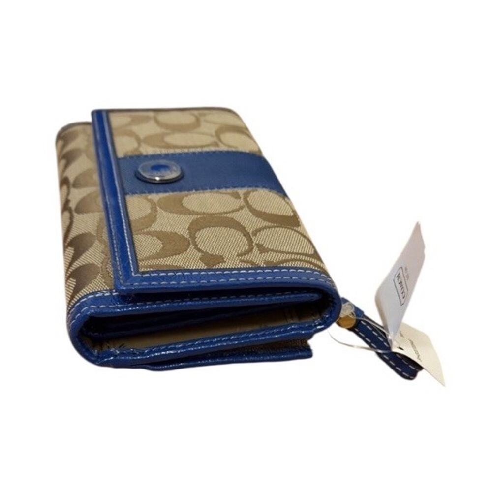 NWT Coach Y2K Signature Stripe Hobo Bag Wallet SET Khaki & Blue Jacquard 3254-1 - Picture 14 of 16